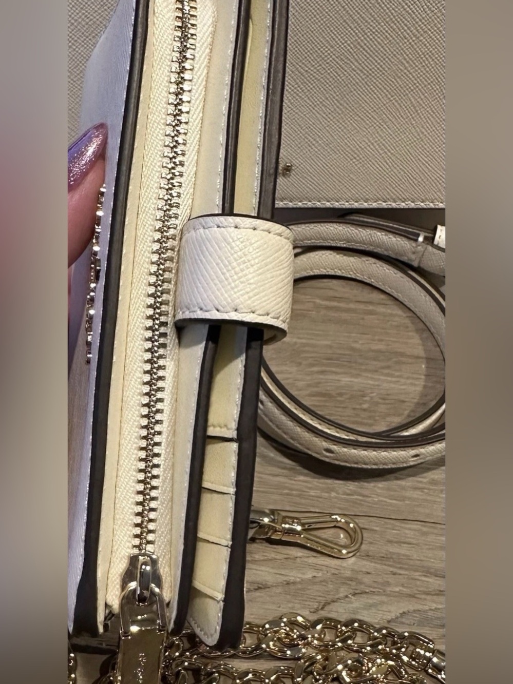 Kate Spade Cream Saffiano Leather Crossbody Bag + Wallet SET Multi-Strap Set x3 - Picture 3 of 15
